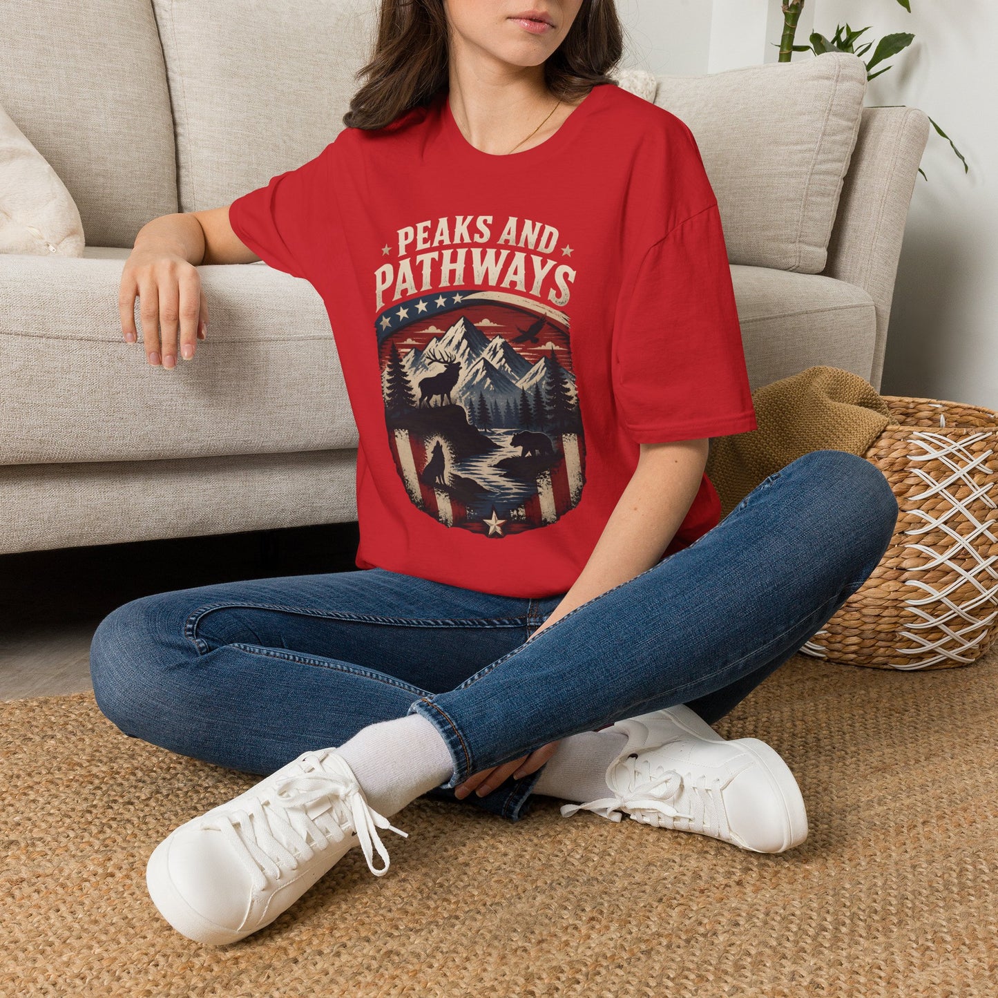Mountain Wildlife Nature Scenic Peaks Pathways Outdoor T-Shirt
