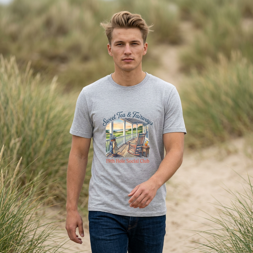 Sweet Tea & Fairways: 19th Hole Social Club Vintage Porch T-Shirt