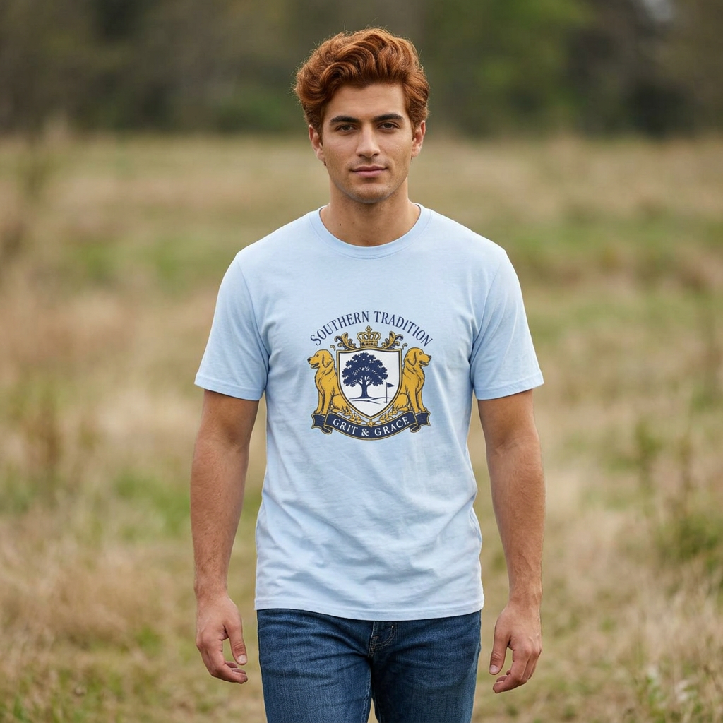 Southern Tradition Crest Grit & Grace Heritage T-Shirt - HomeGrown South Graphic Tee (View 2)