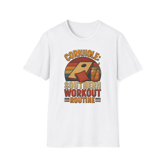 Cornhole Southern Workout Routine Fun T-Shirt - HomeGrown South Graphic Tee (View 2)