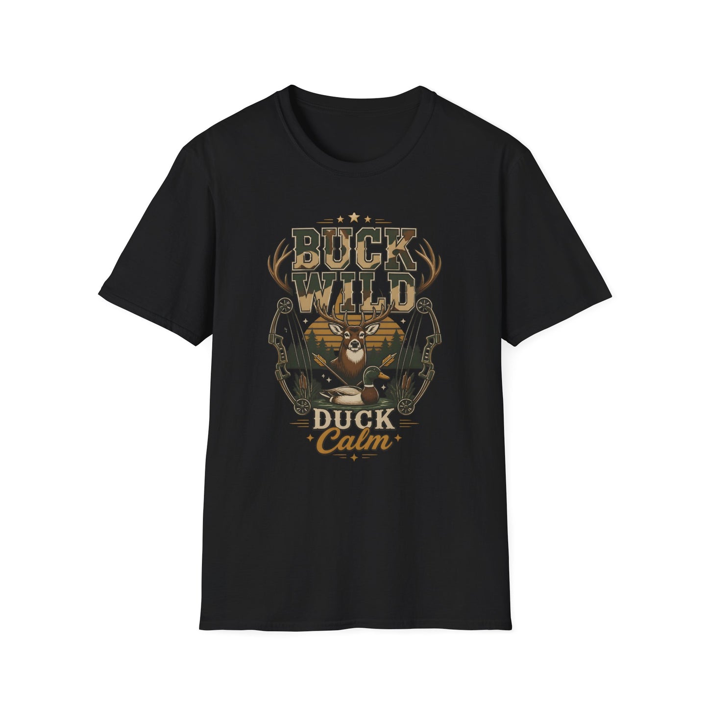 Buck Wild Duck Calm Hunting Deer Bow Archery Outdoors T-Shirt