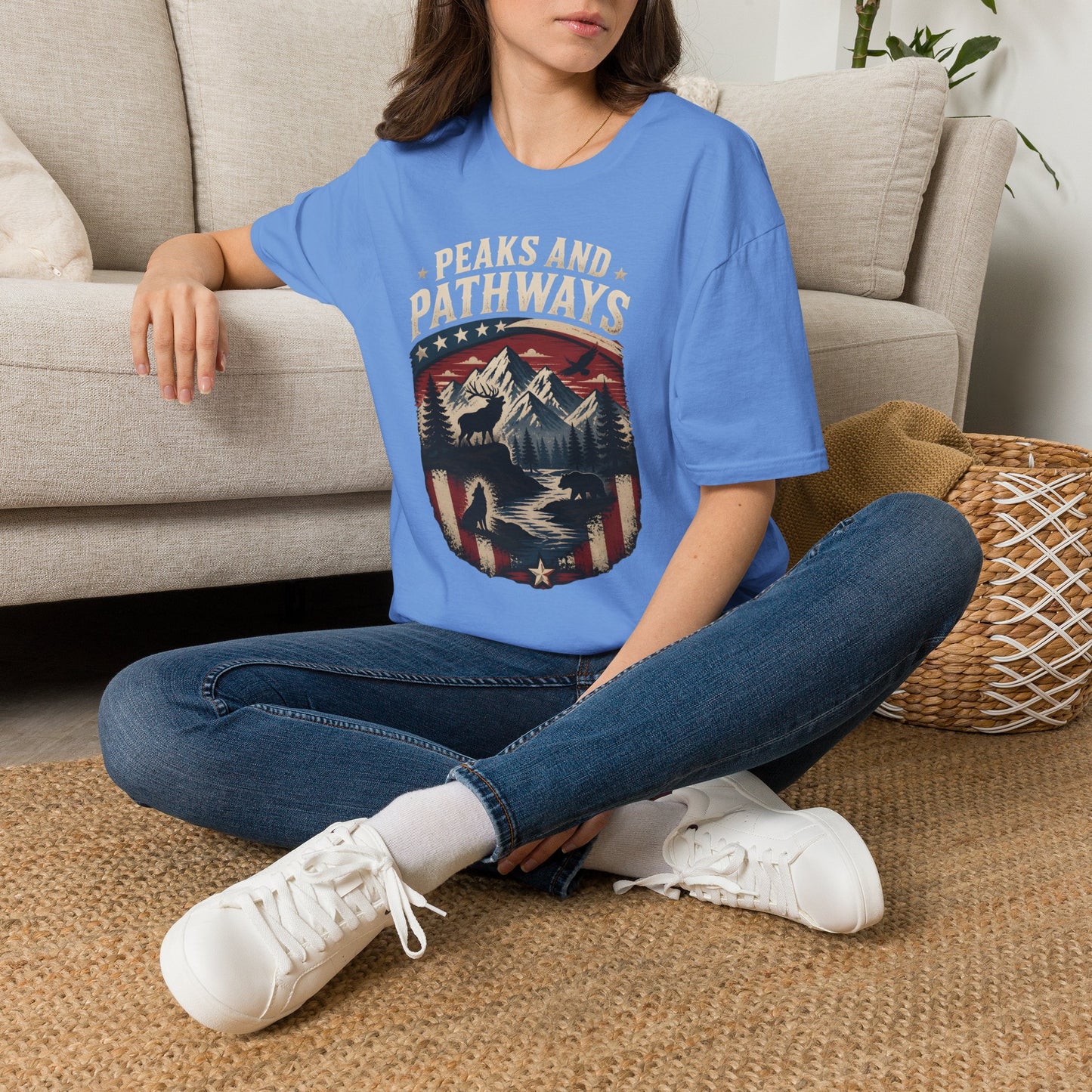 Mountain Wildlife Nature Scenic Peaks Pathways Outdoor T-Shirt