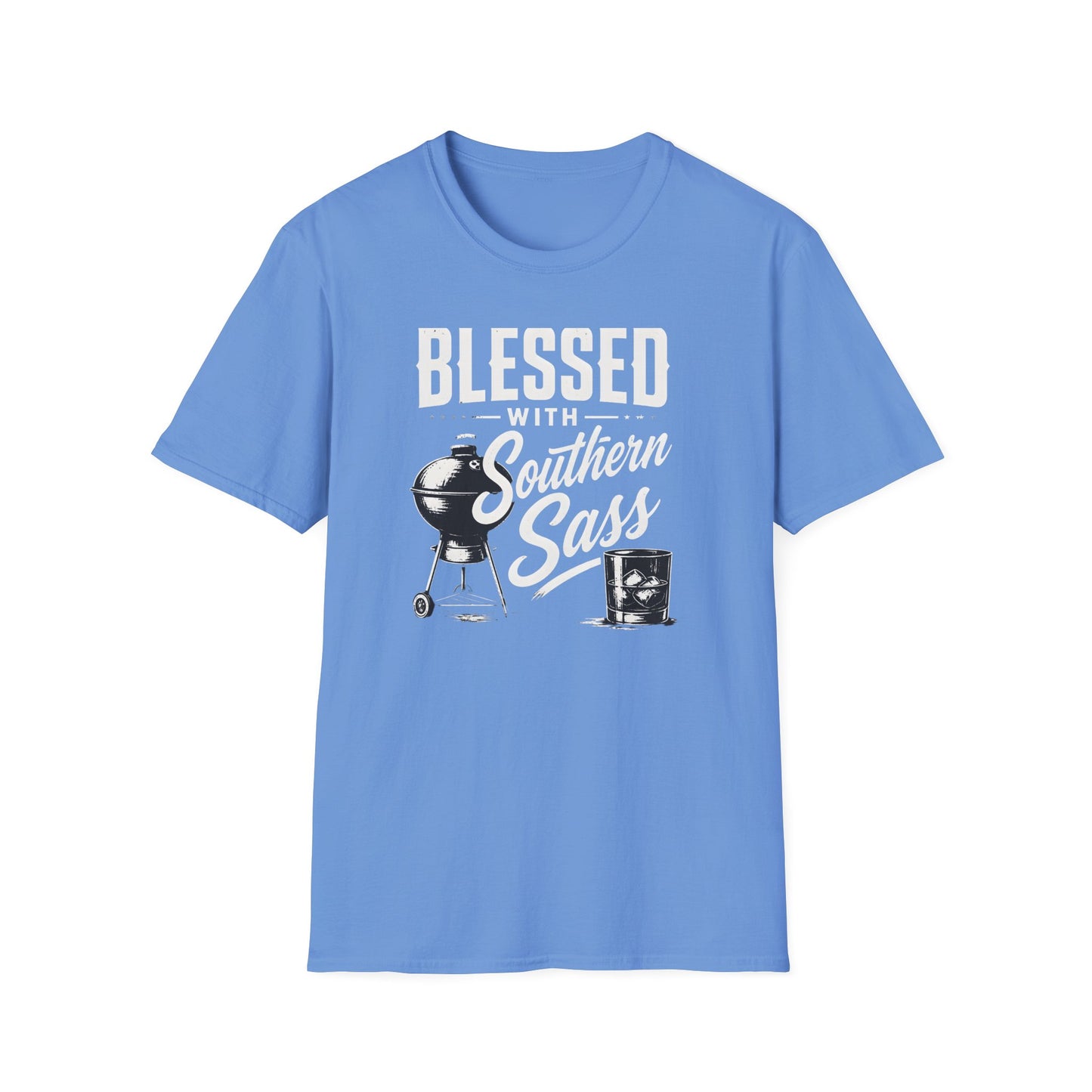 Blessed With Southern Sass BBQ Grill Whiskey T-Shirt