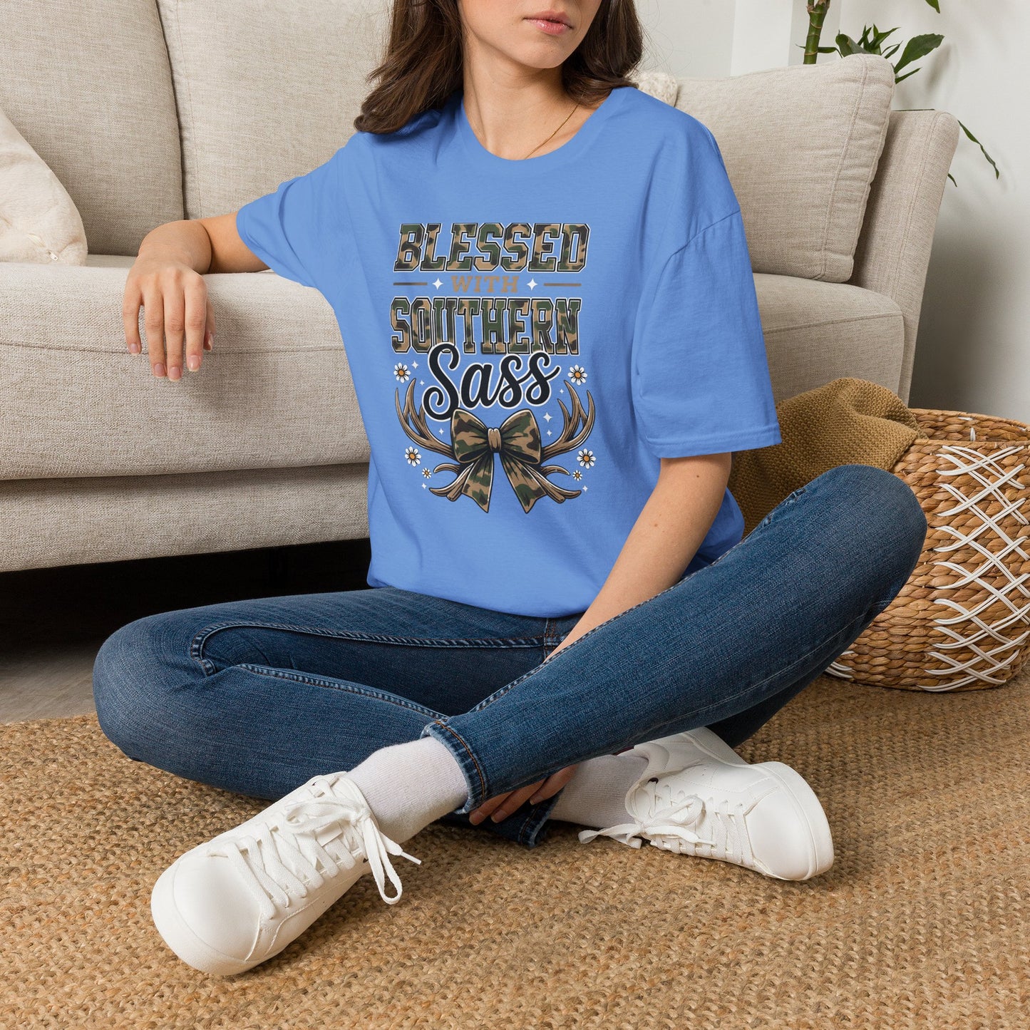 Blessed With Southern Sass Camouflage T-Shirt