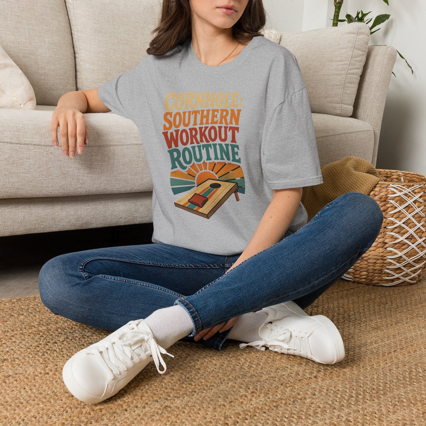 Cornhole Southern Workout Routine Fun T-Shirt