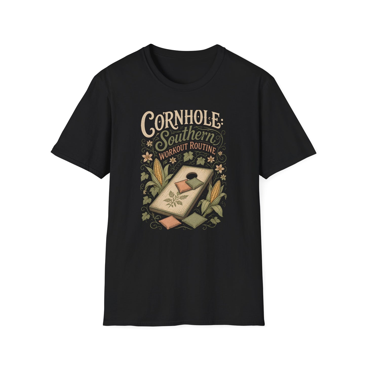Cornhole Southern Workout Routine Fun Game T-Shirt - HomeGrown South Graphic Tee (View 3)