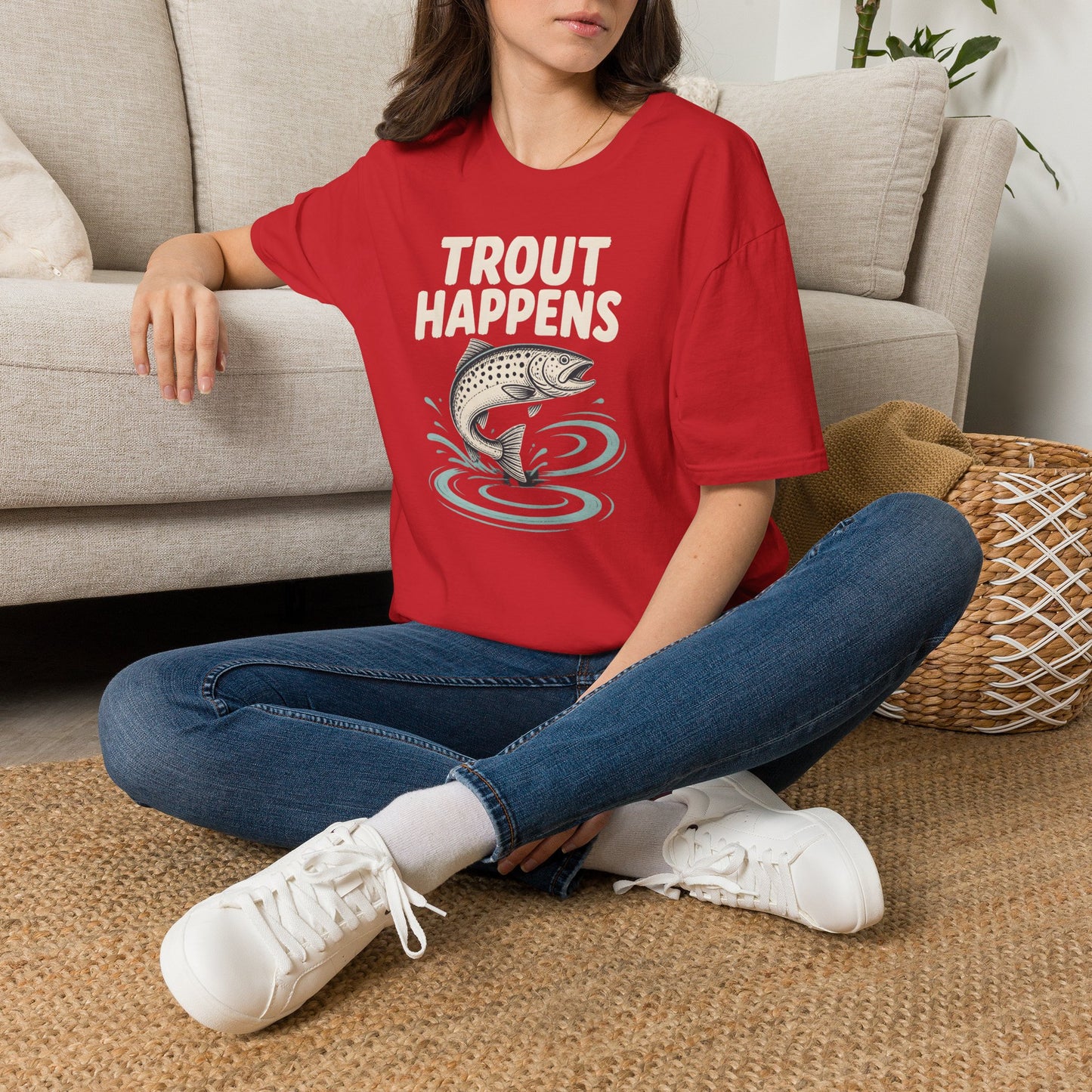 Trout Happens Fishing Lover Fisherman Outdoor Angler T-Shirt