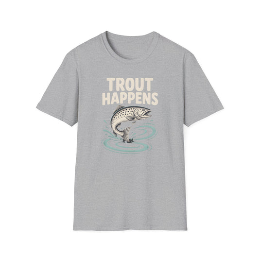 HomeGrown South Trout Happens Fishing Lover Fisherman Outdoor Angler T-Shirt - Premium Graphic Tee View 2