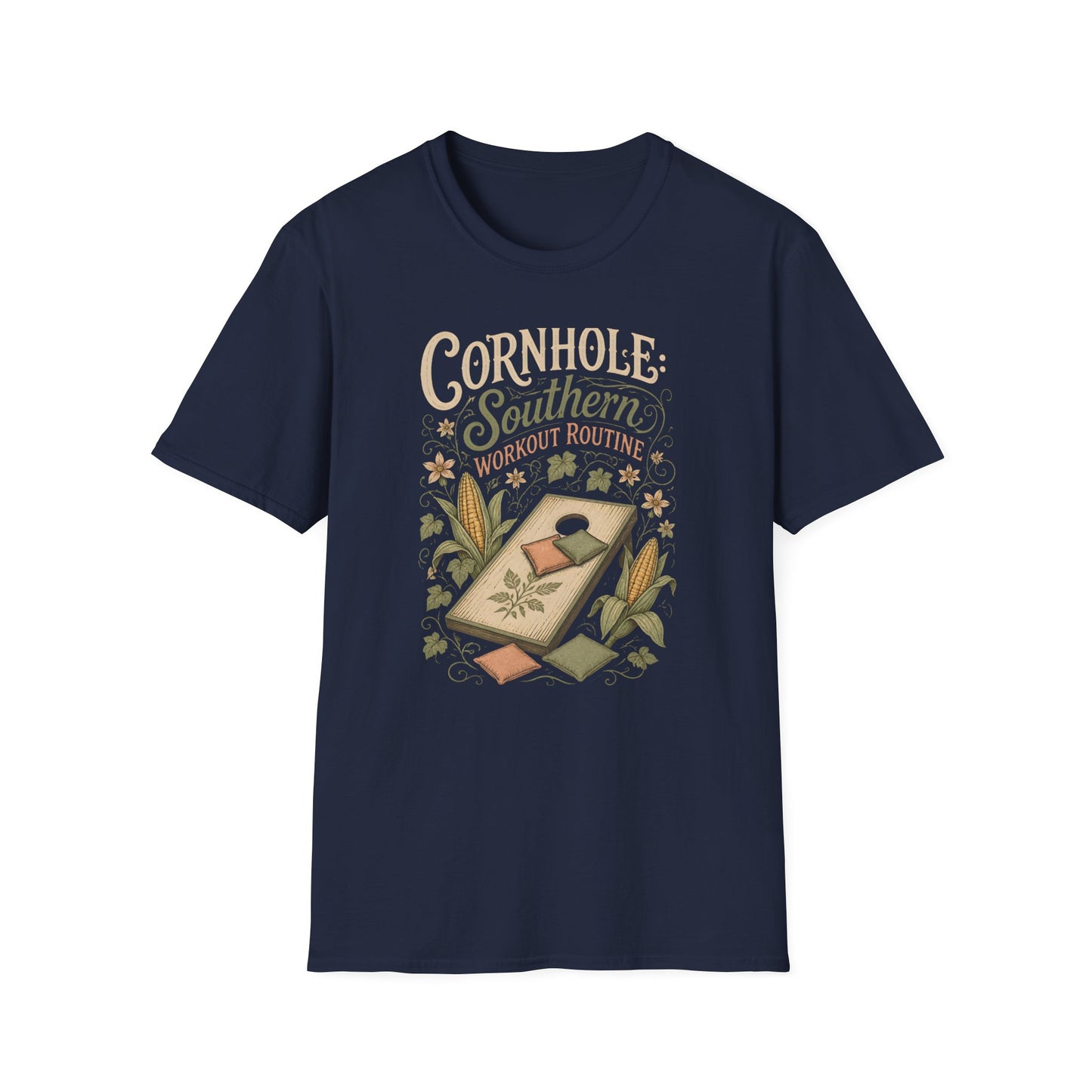 Cornhole Southern Workout Routine Fun Game T-Shirt - HomeGrown South Graphic Tee (View 10)