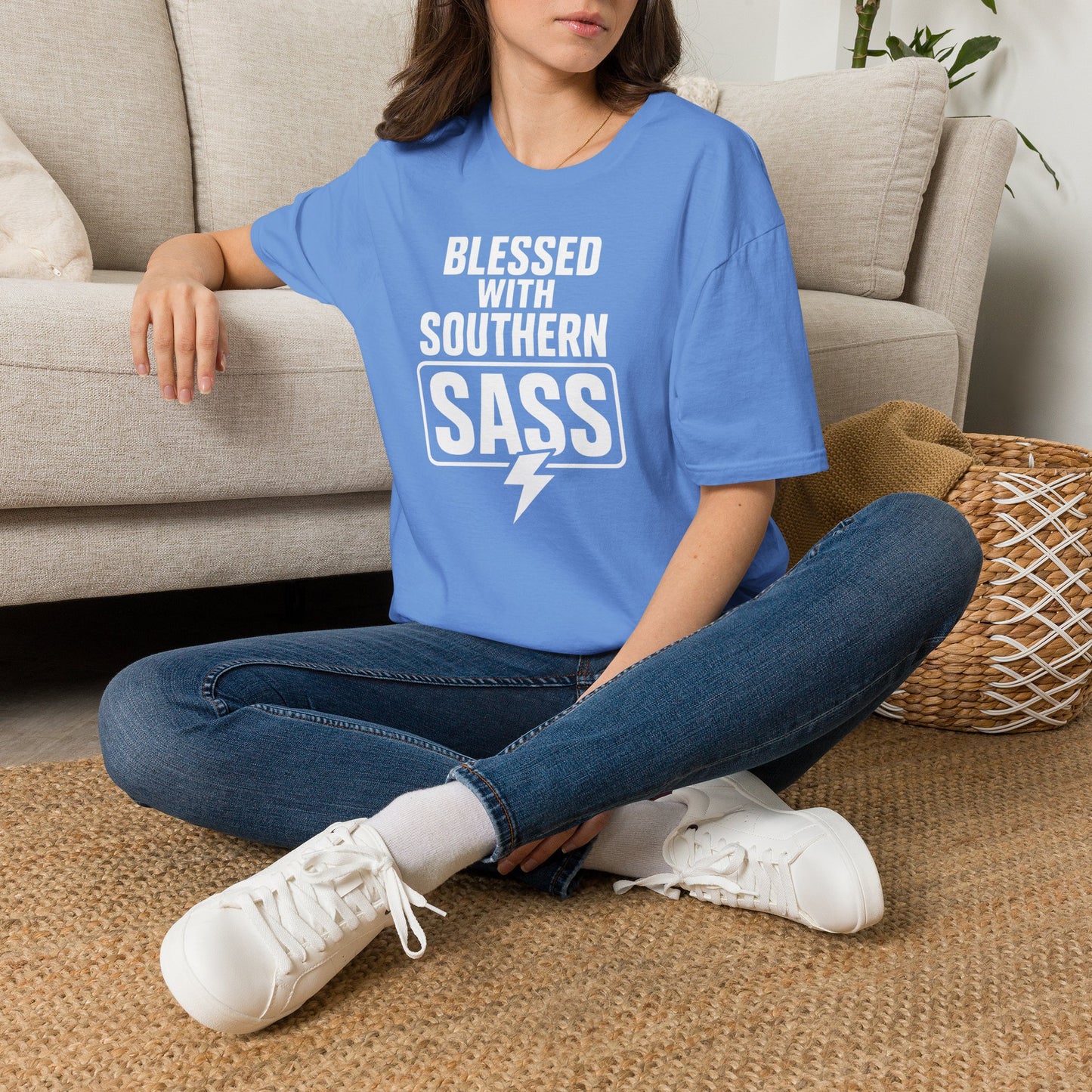 Blessed With Southern Sass Lightning Bolt T-Shirt