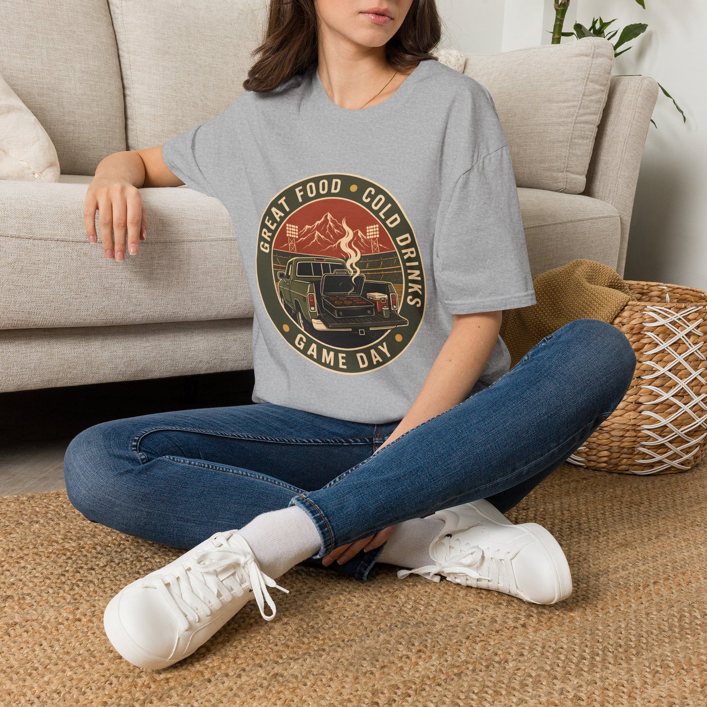 Great Food Cold Drinks Game Day Tailgate T-Shirt