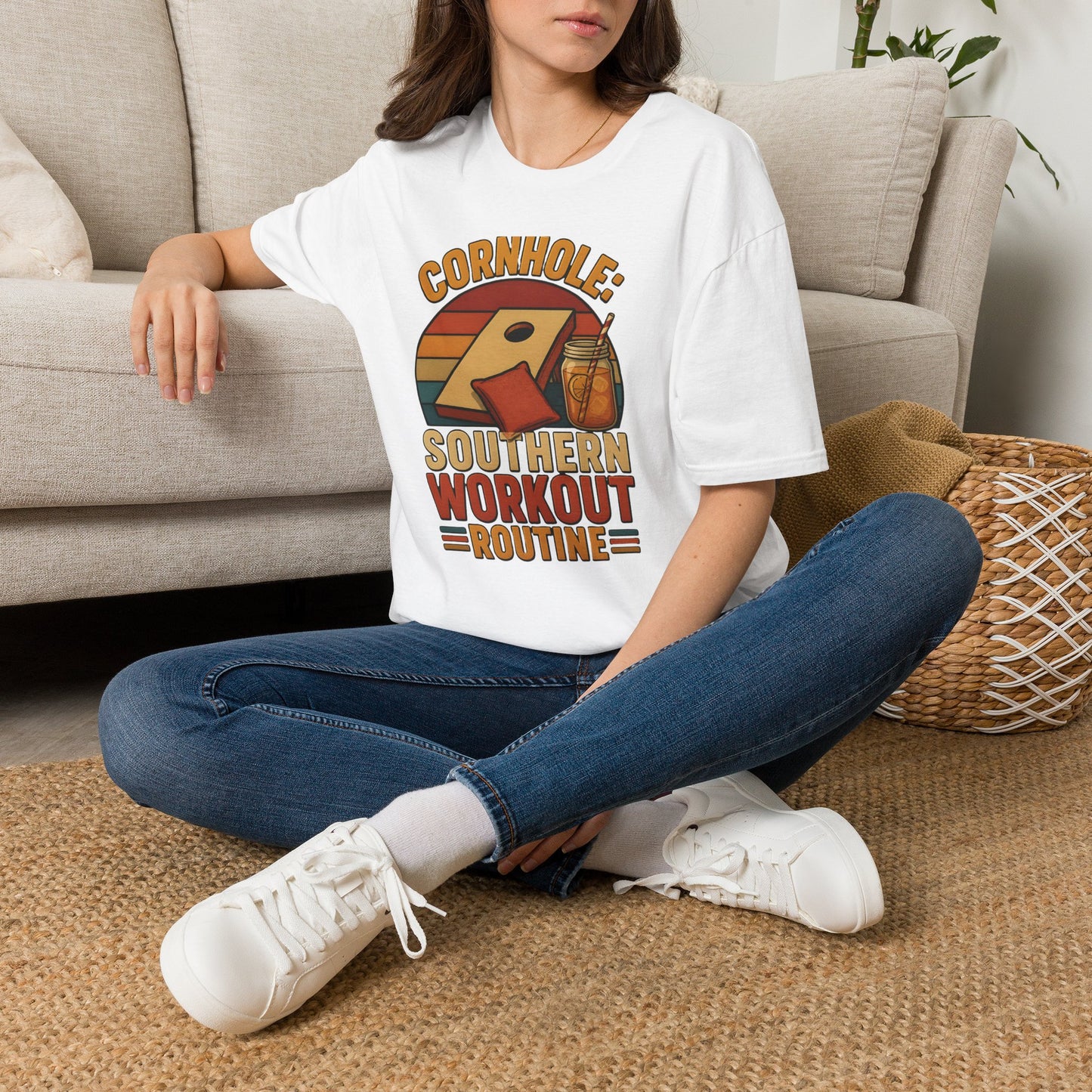 Cornhole Southern Workout Routine Fun T-Shirt