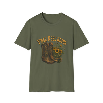 I'll Need Jesus Cowboy Western Faith T-Shirt - HomeGrown South Graphic Tee (View 7)