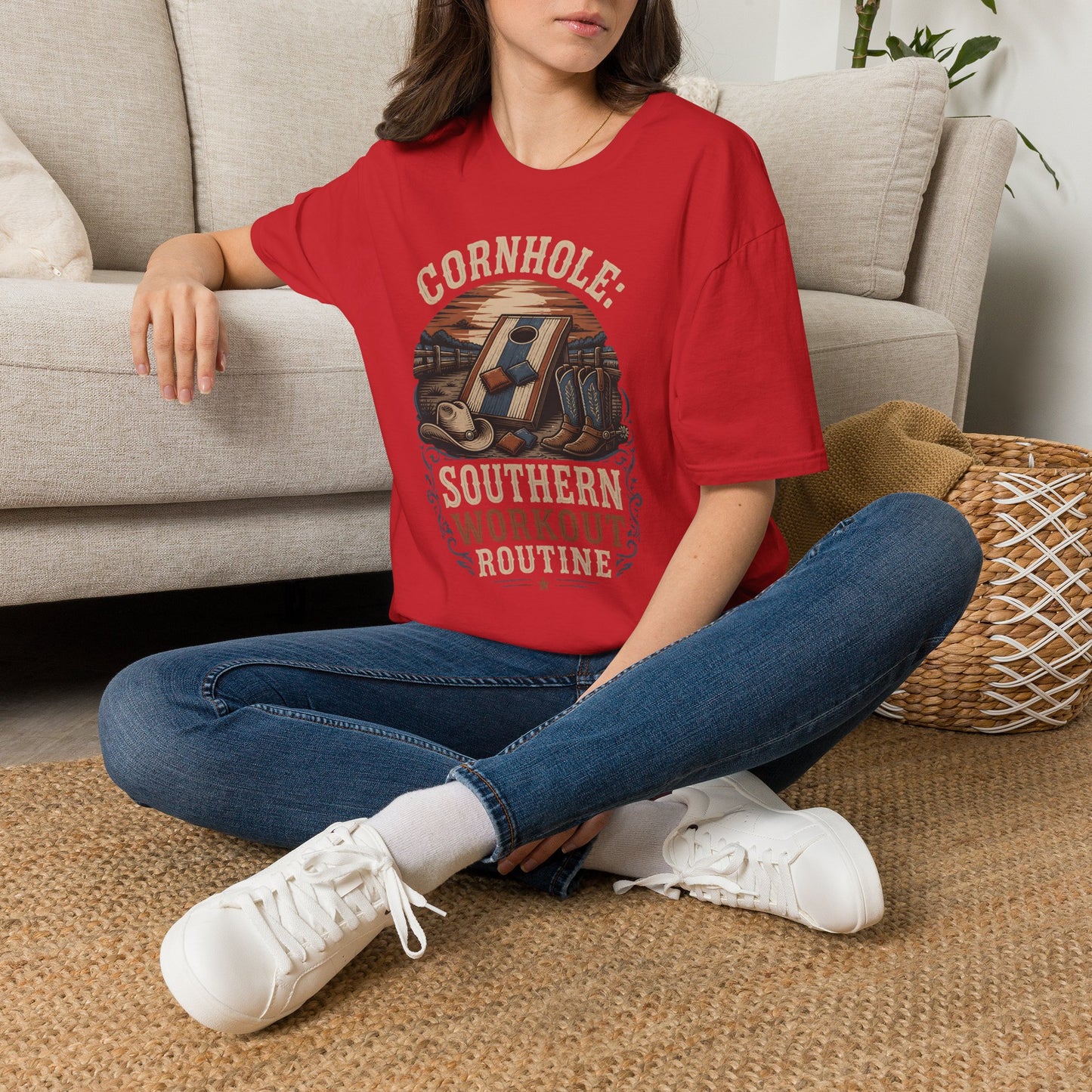 Cornhole Southern Workout Routine T-Shirt