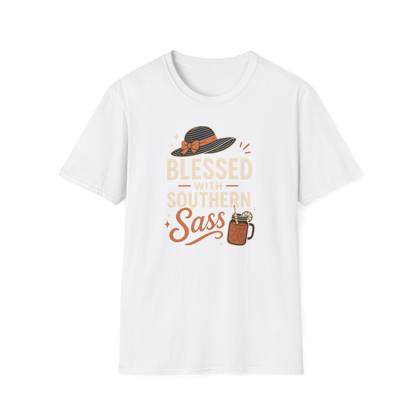 Blessed With Southern Sass Hat And Sweet Tea T-Shirt