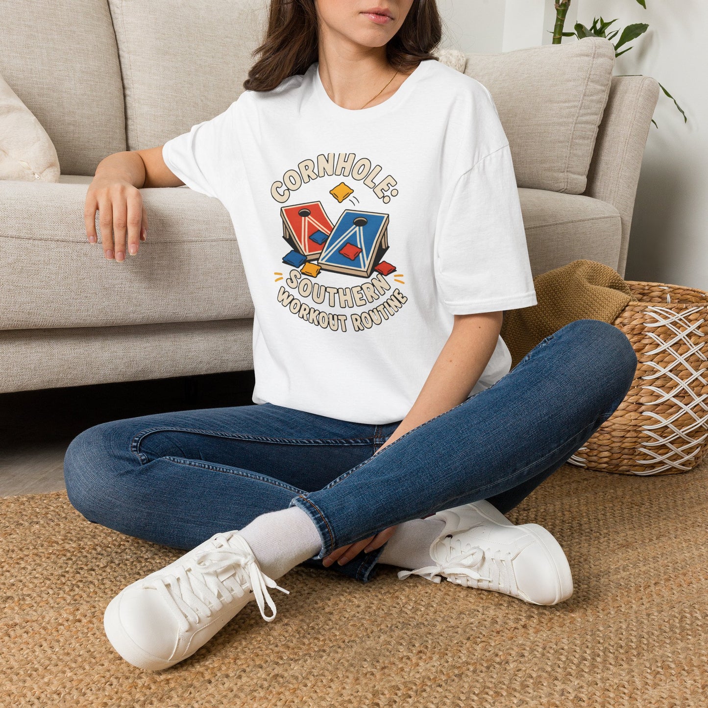 Cornhole Southern Workout Routine Fun Game T-Shirt