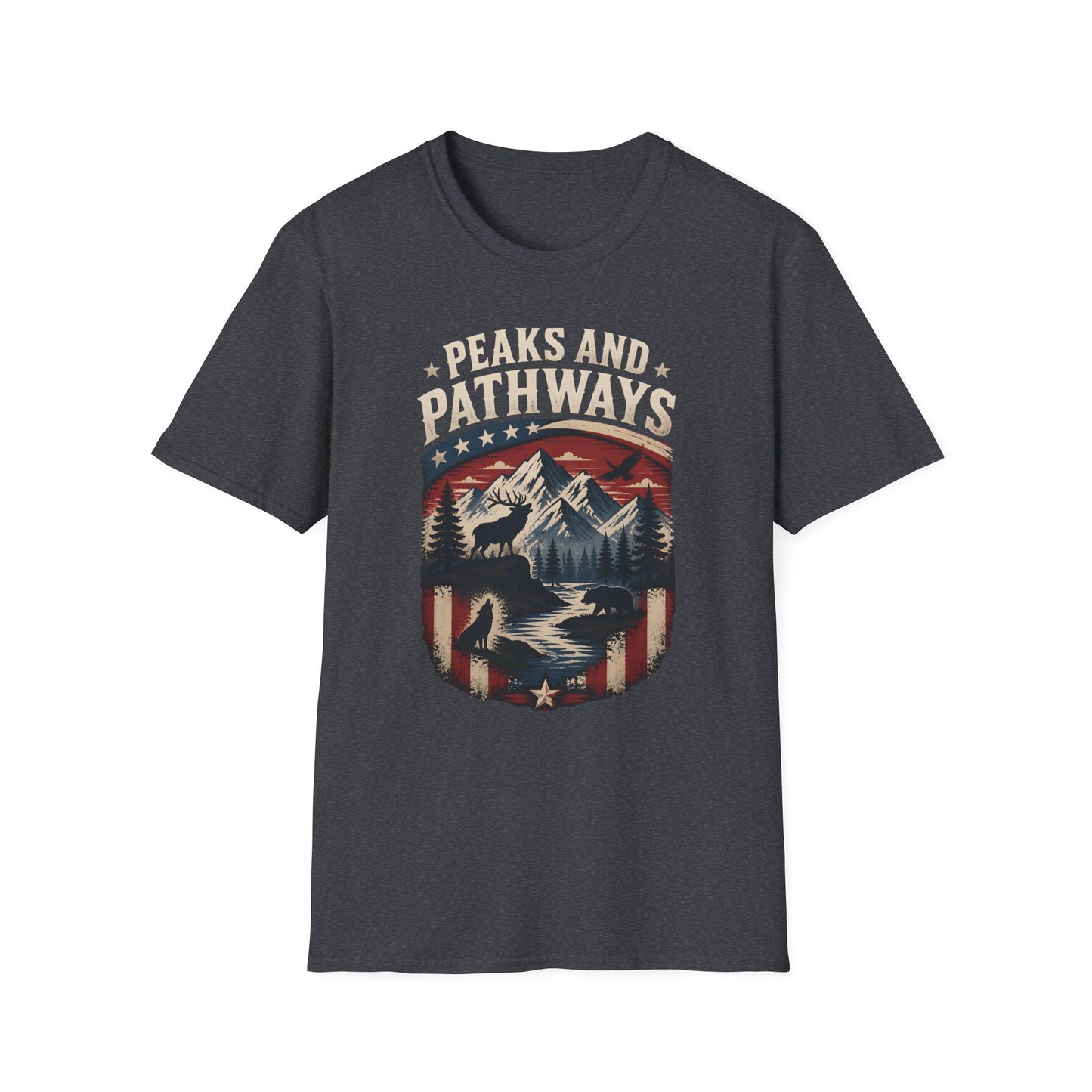 Mountain Wildlife Nature Scenic Peaks Pathways Outdoor T-Shirt
