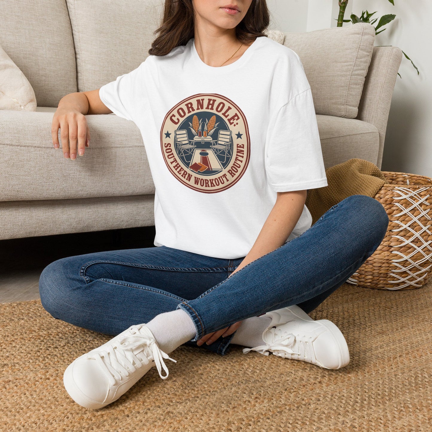 Cornhole Southern Workout Routine Fun Game T-Shirt