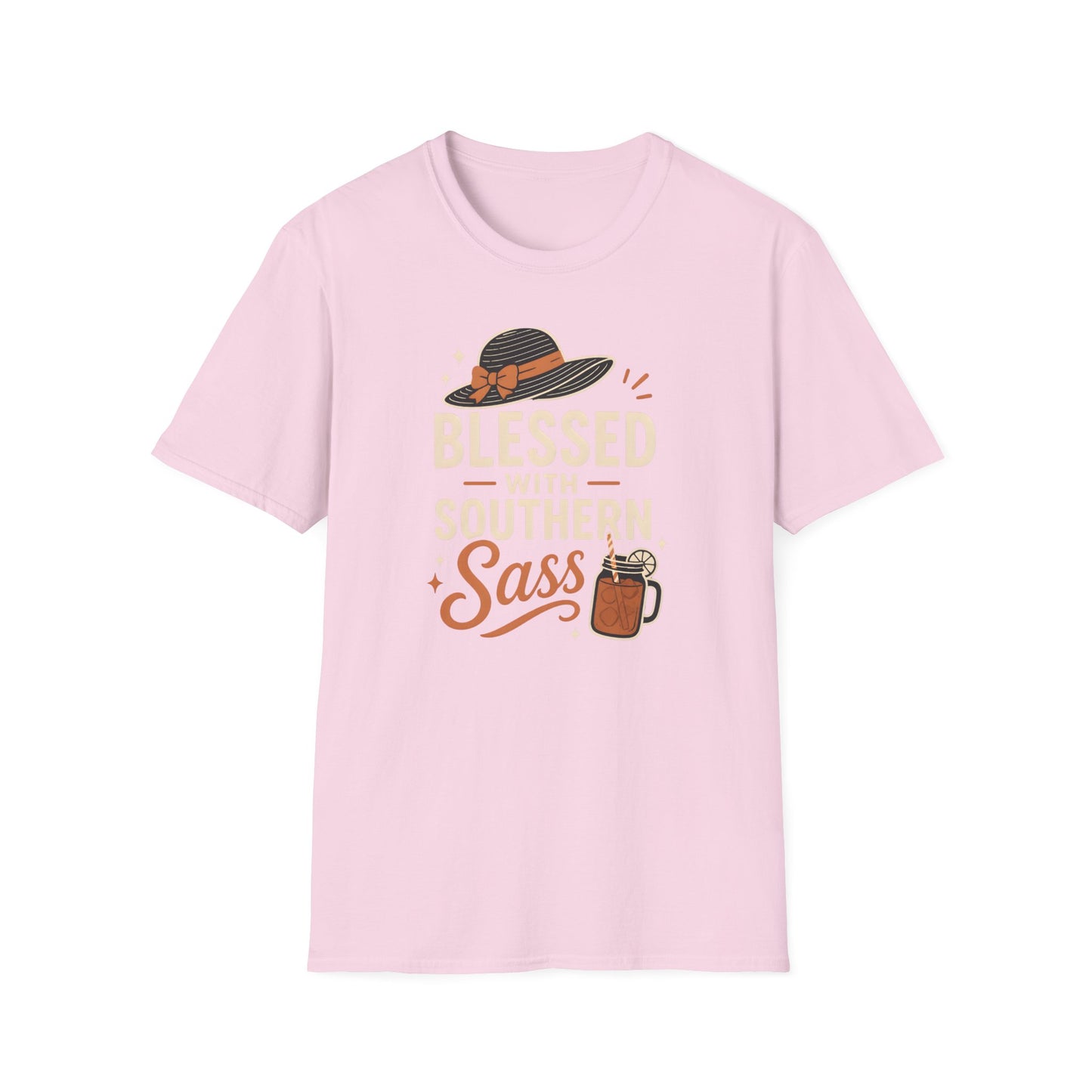 Blessed With Southern Sass Hat And Sweet Tea T-Shirt