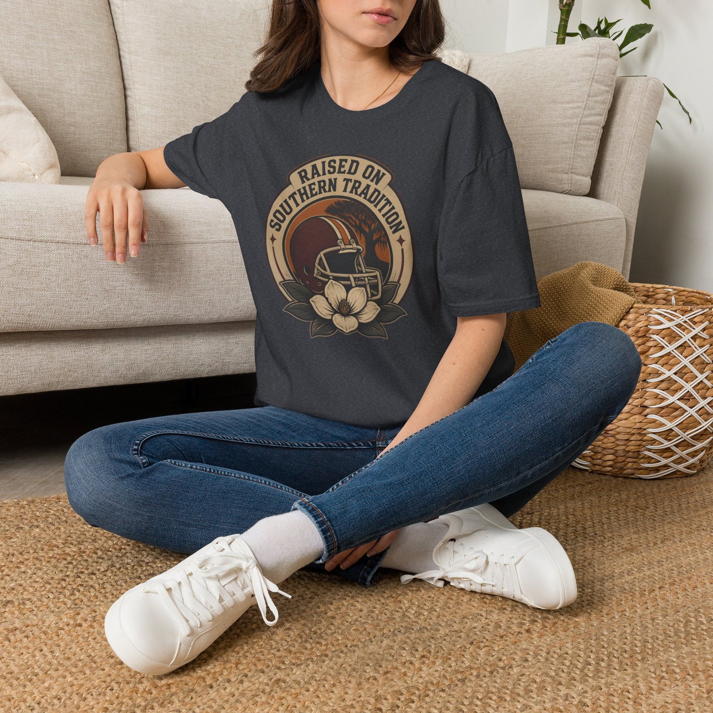 Raised On Southern Tradition Vintage Football Helmet T-Shirt