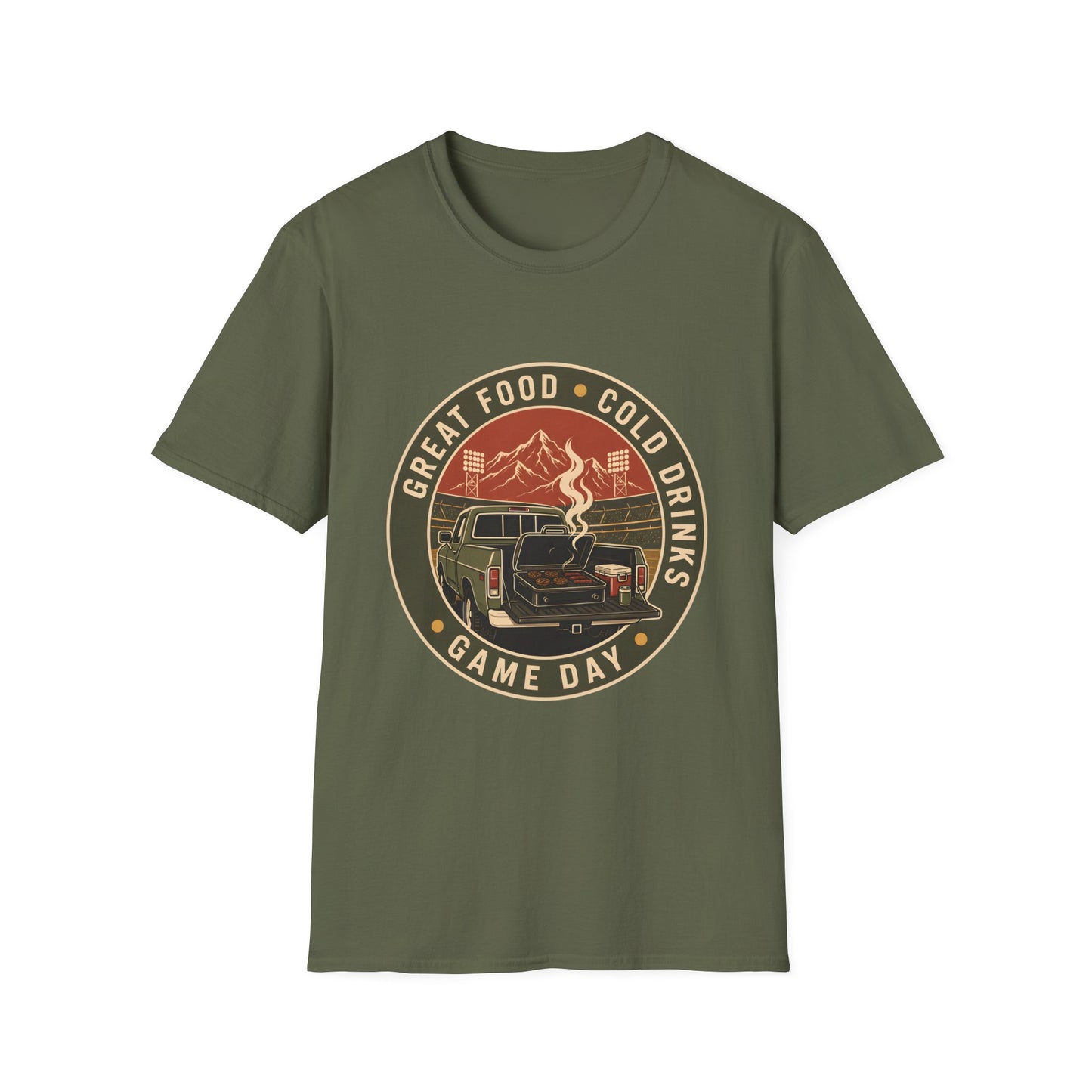 Great Food Cold Drinks Game Day Tailgate T-Shirt