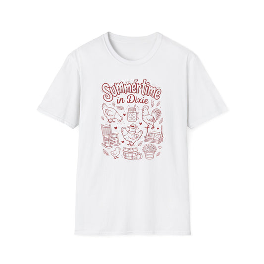 HomeGrown South Summertime In Dixie Life With Chickens T-Shirt - Premium Graphic Tee View 2