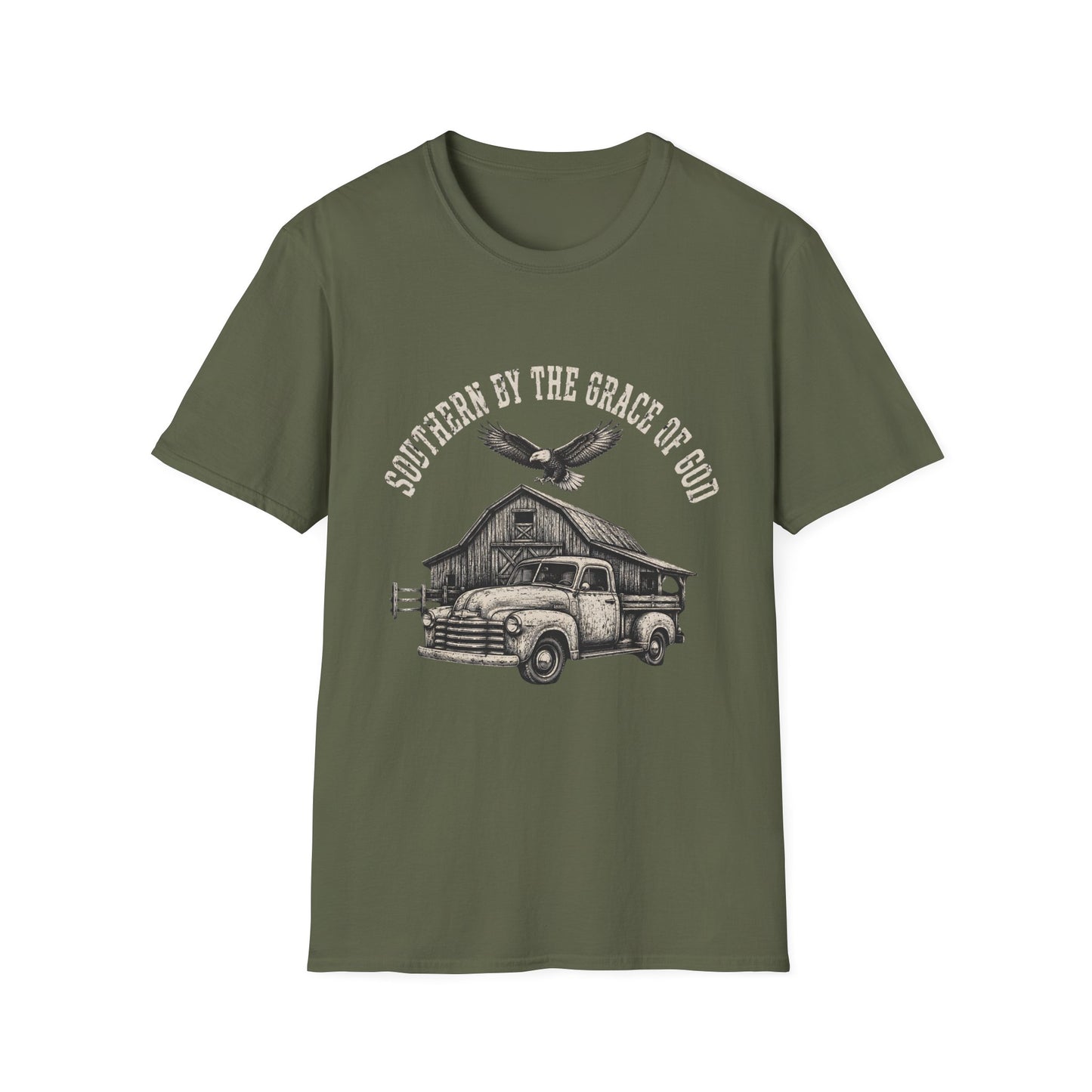 Southern By The Grace Of God Vintage Truck Barn T-Shirt