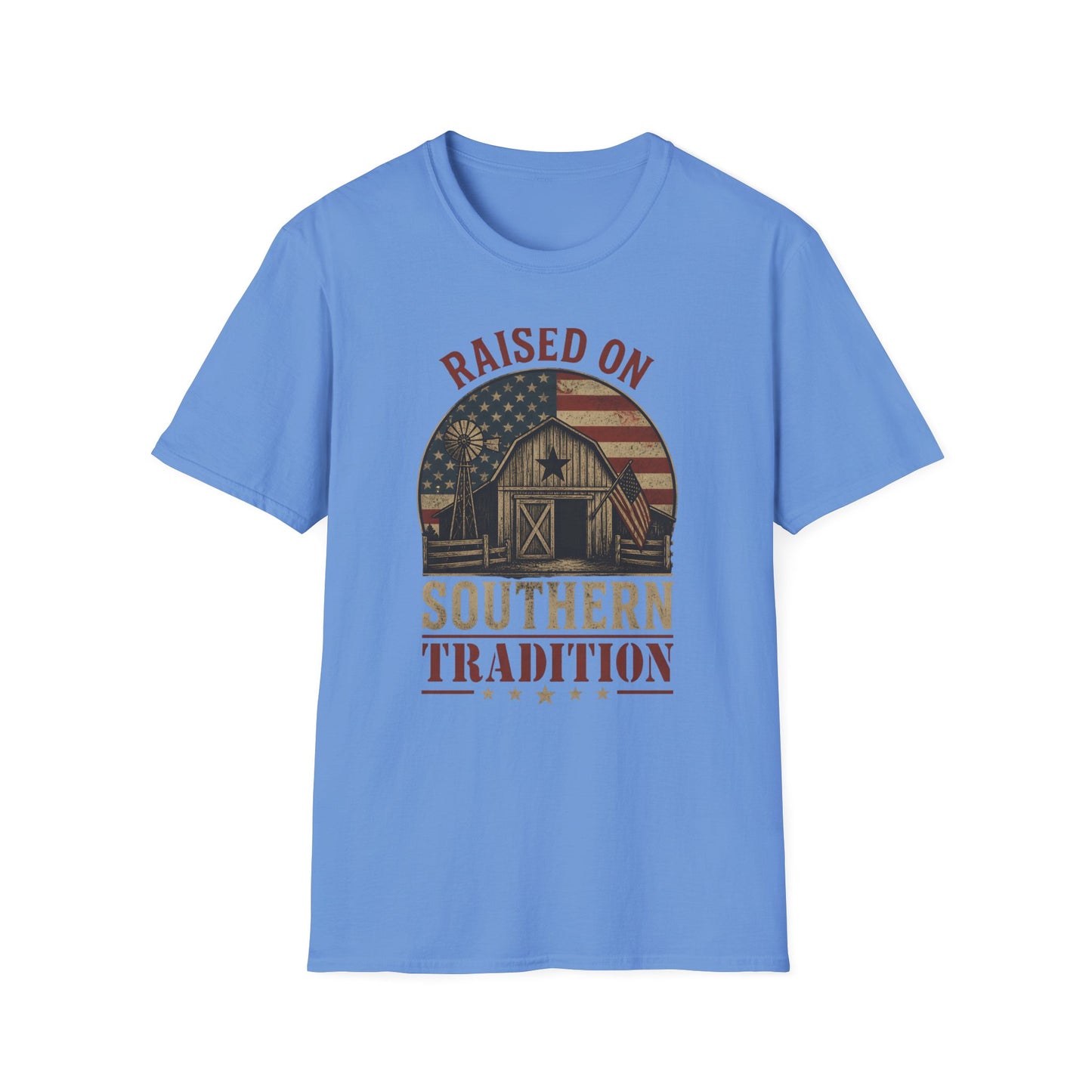 Raised On Southern Tradition Vintage Barn Flag T-Shirt