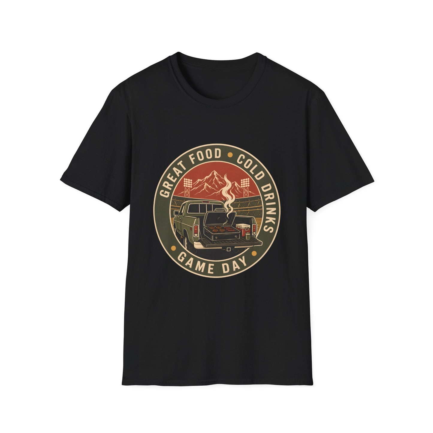 Great Food Cold Drinks Game Day Tailgate T-Shirt