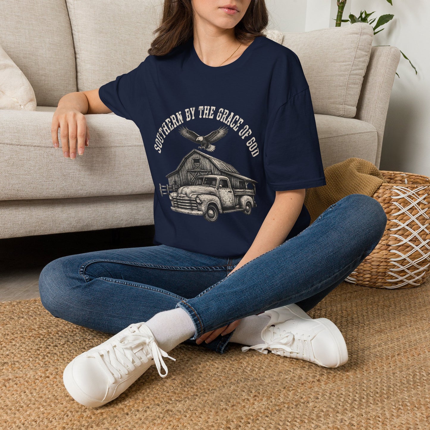 Southern By The Grace Of God Vintage Truck Barn T-Shirt