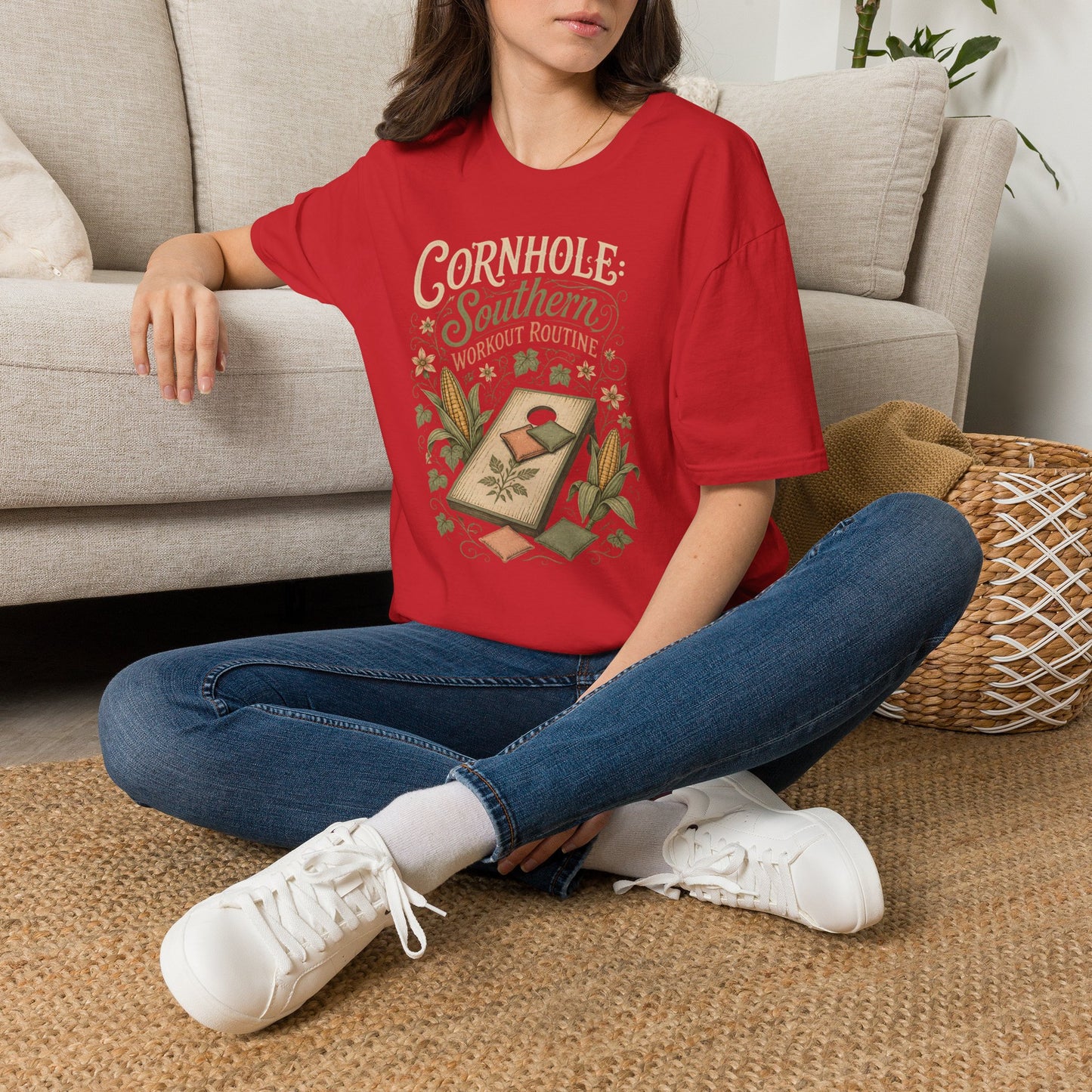 Cornhole Southern Workout Routine Fun Game T-Shirt