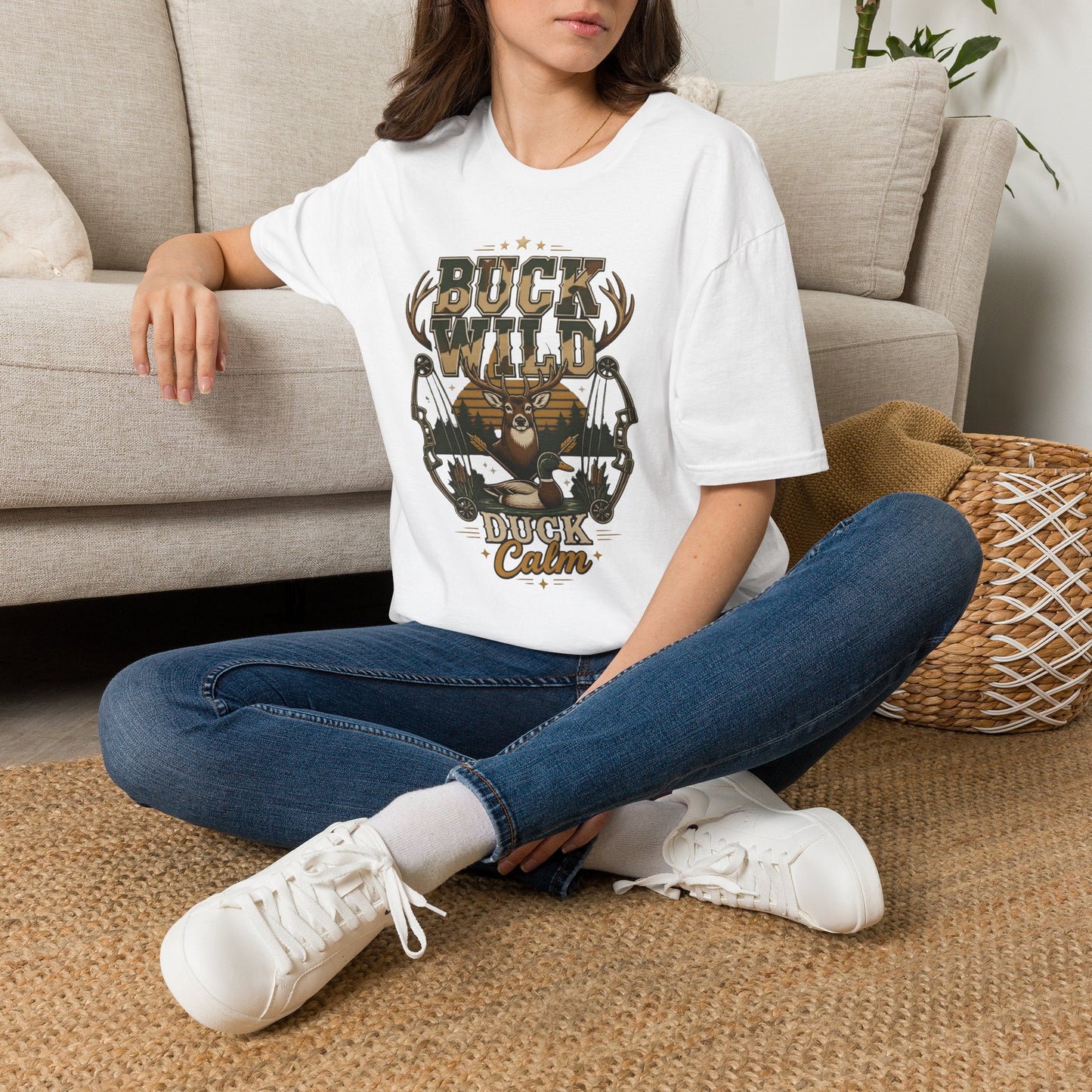 Buck Wild Duck Calm Hunting Deer Bow Archery Outdoors T-Shirt