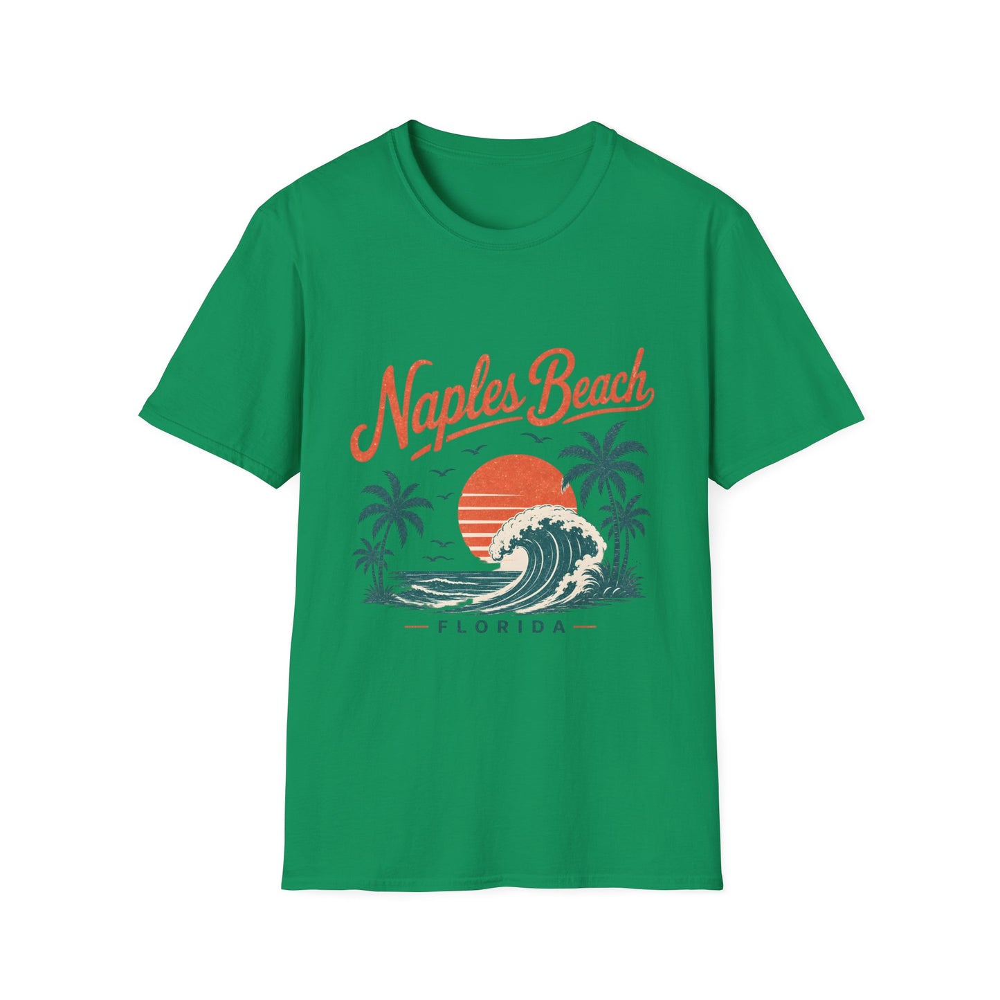Naples Beach Florida Vintage Sunset Wave T-Shirt