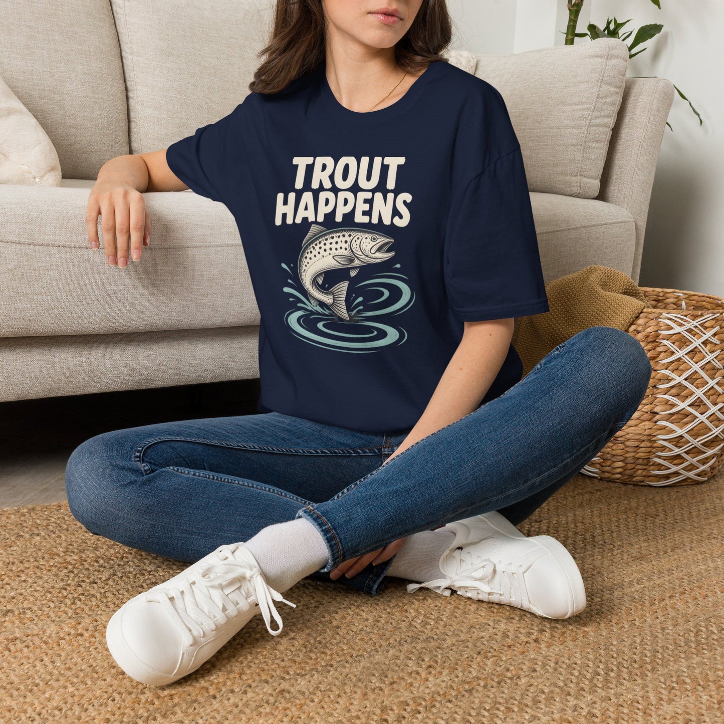 Trout Happens Fishing Lover Fisherman Outdoor Angler T-Shirt