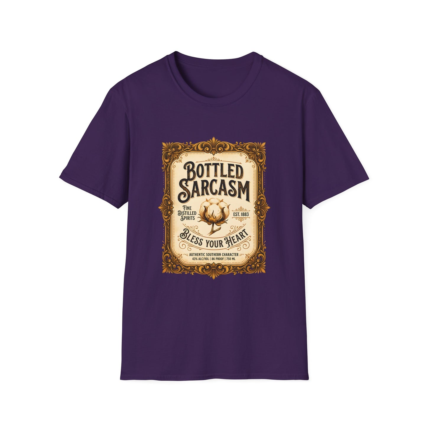 Bottled Sarcasm Vintage Label Graphic T-Shirt