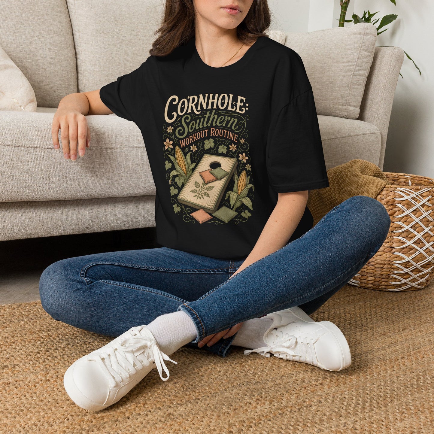 Cornhole Southern Workout Routine Fun Game T-Shirt