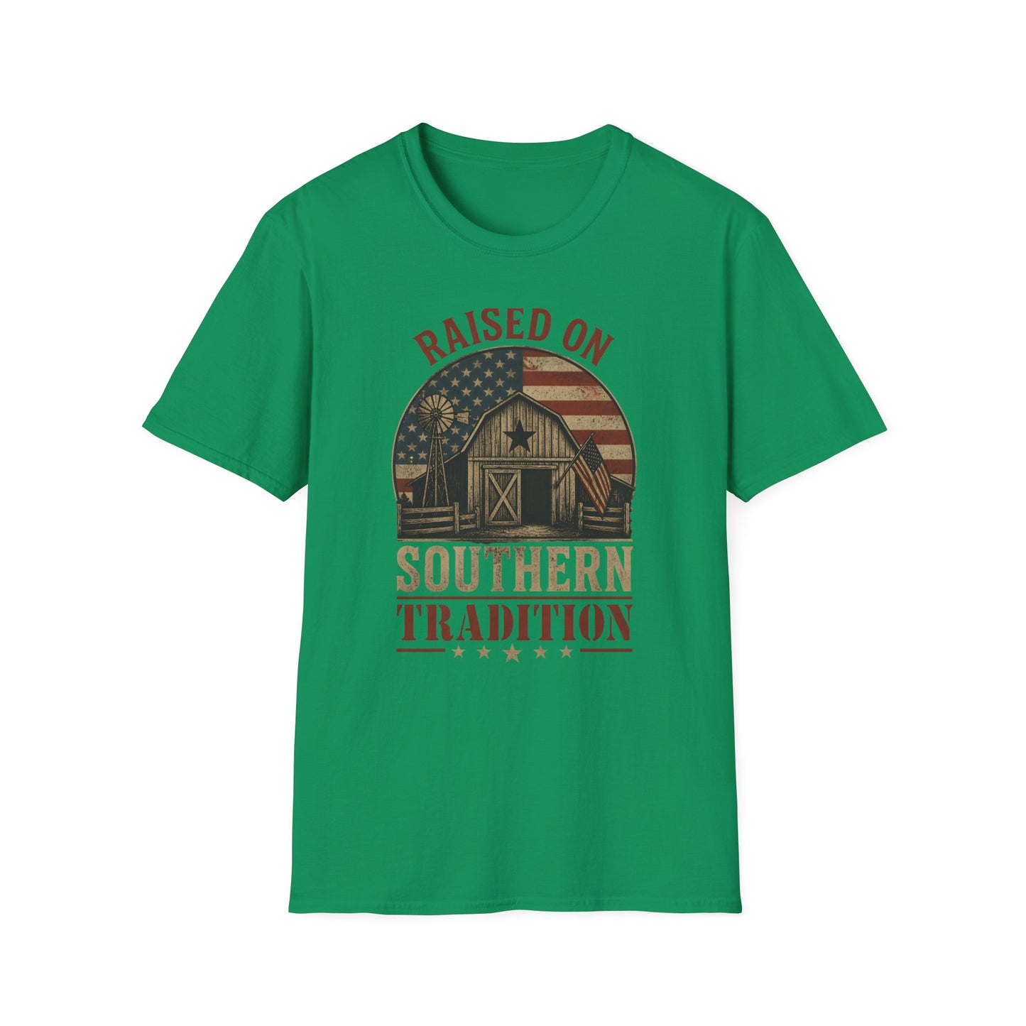 Raised On Southern Tradition Vintage Barn Flag T-Shirt