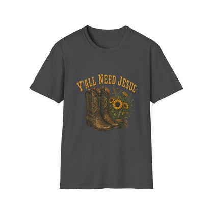 I'll Need Jesus Cowboy Western Faith T-Shirt - HomeGrown South Graphic Tee (View 3)