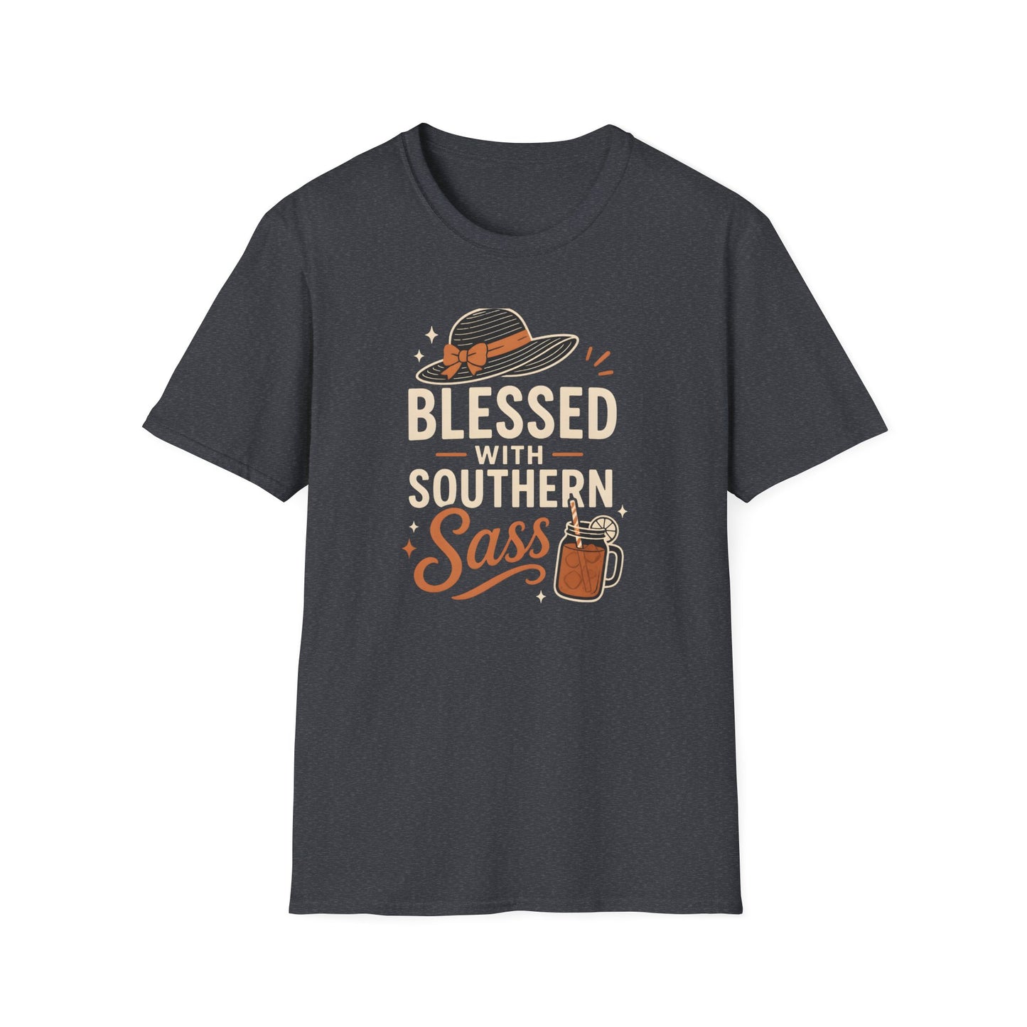 Blessed With Southern Sass Hat And Sweet Tea T-Shirt