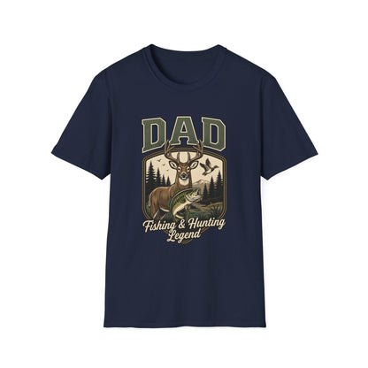 Dad Fishing & Hunting Legend Outdoor  for Fishermen and Hunters T-Shirt - HomeGrown South Graphic Tee (View 5)