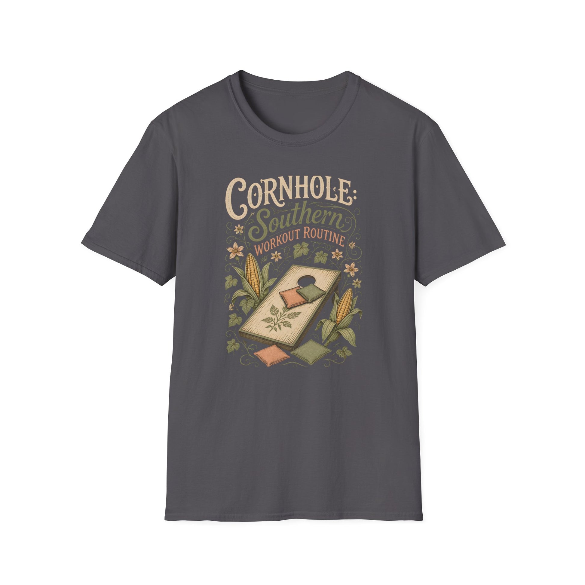 Cornhole Southern Workout Routine Fun Game T-Shirt - HomeGrown South Graphic Tee (View 8)