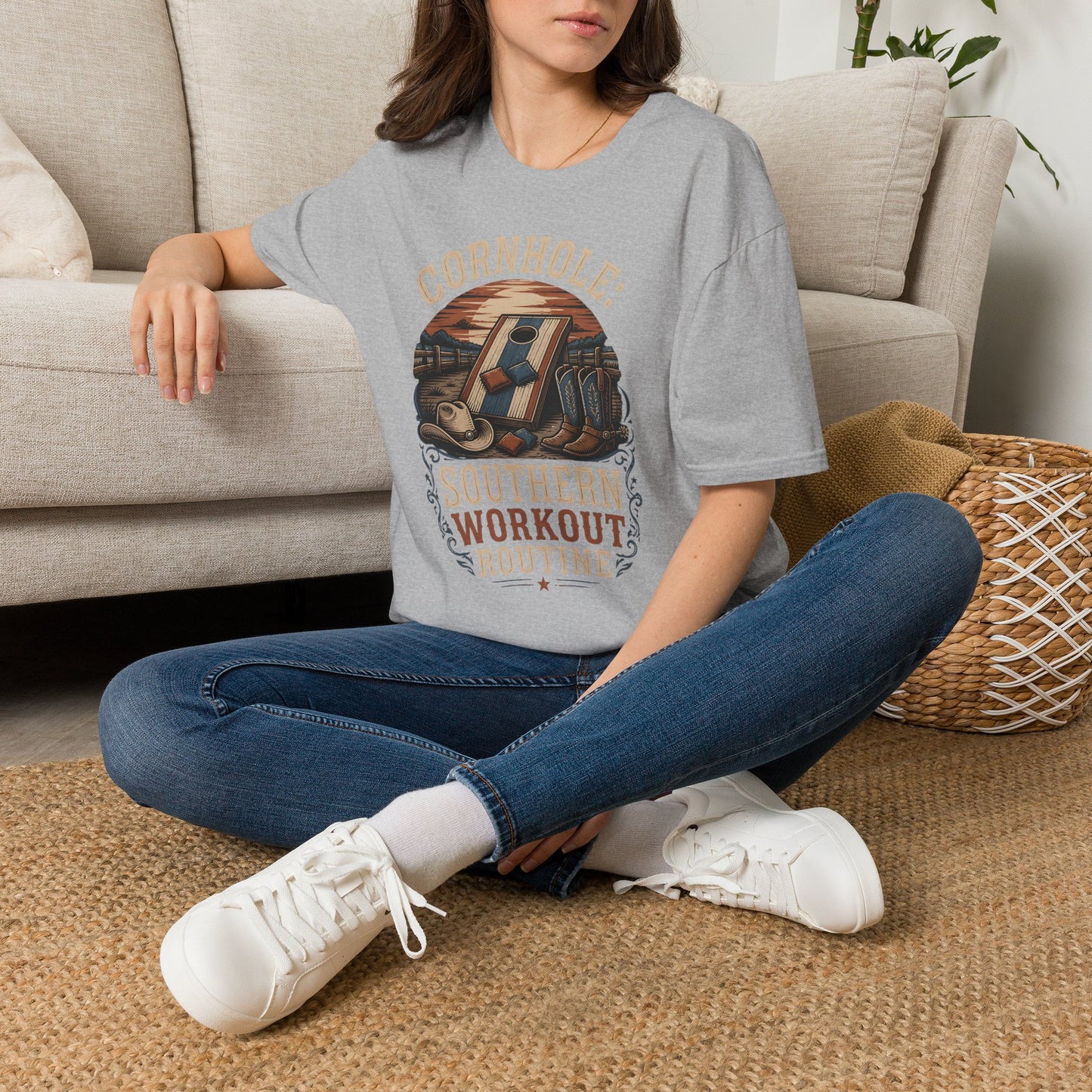 Cornhole Southern Workout Routine T-Shirt