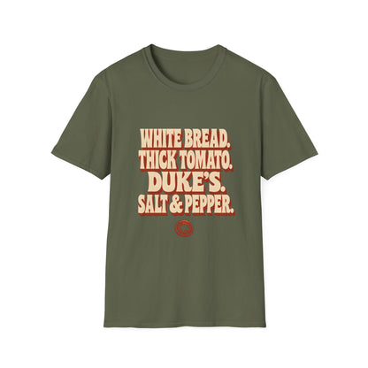 White Bread Thick Tomato Dukes Salt Pepper T-Shirt