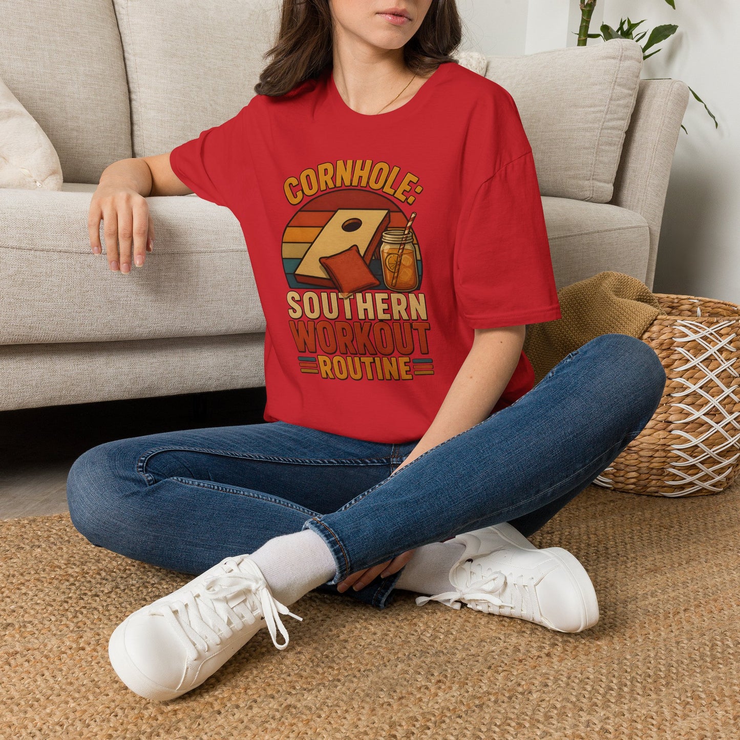 Cornhole Southern Workout Routine Fun T-Shirt