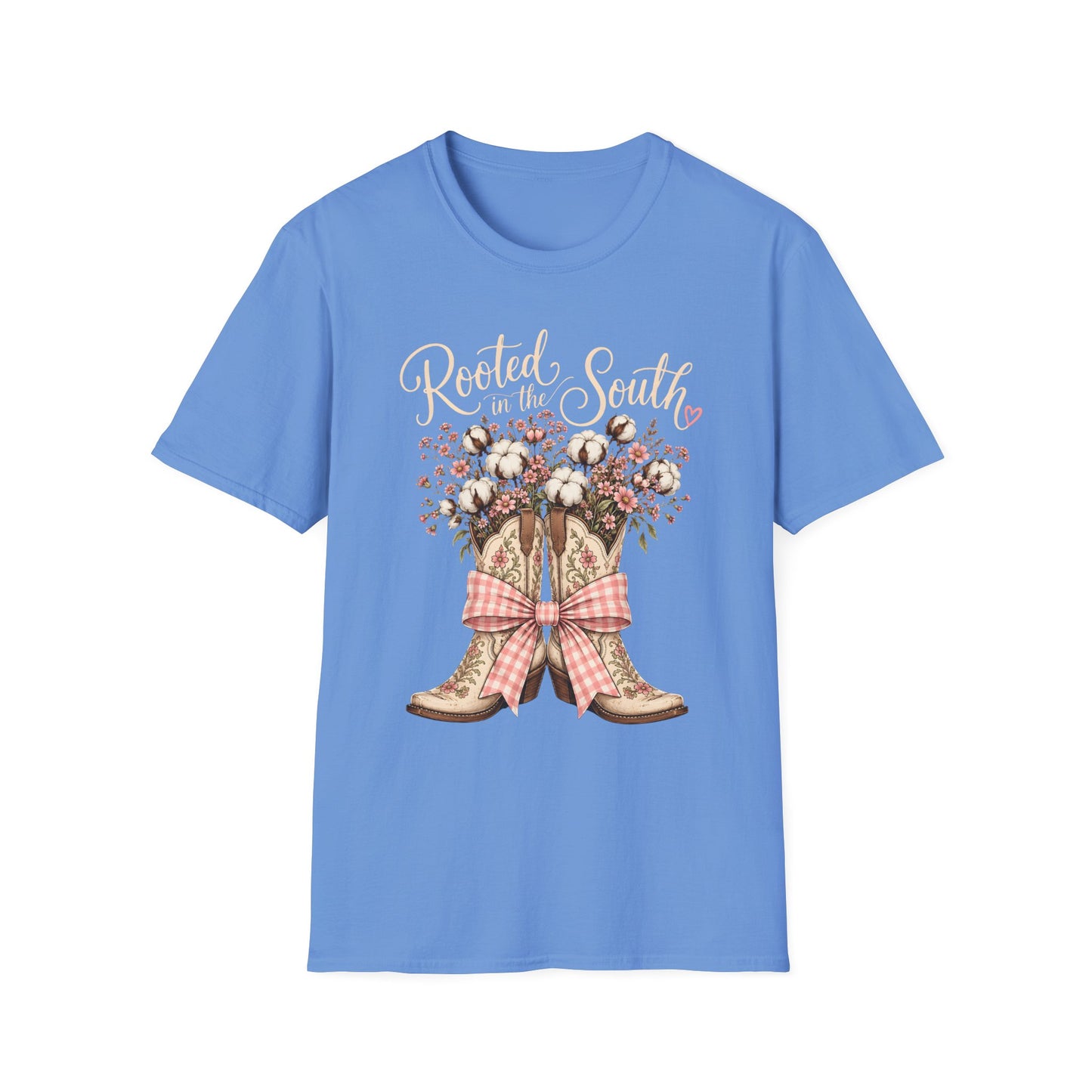 Rooted in the South Floral Cowboy Boots T-Shirt