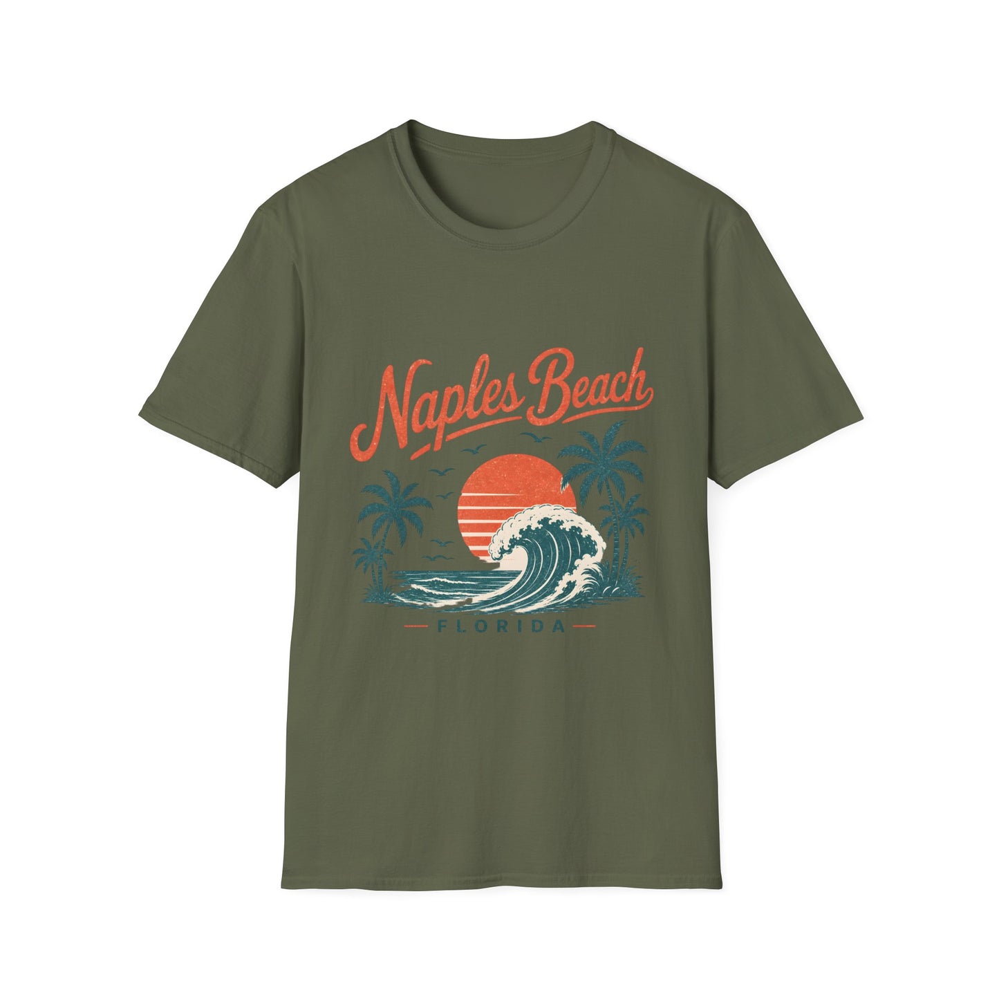 Naples Beach Florida Vintage Sunset Wave T-Shirt