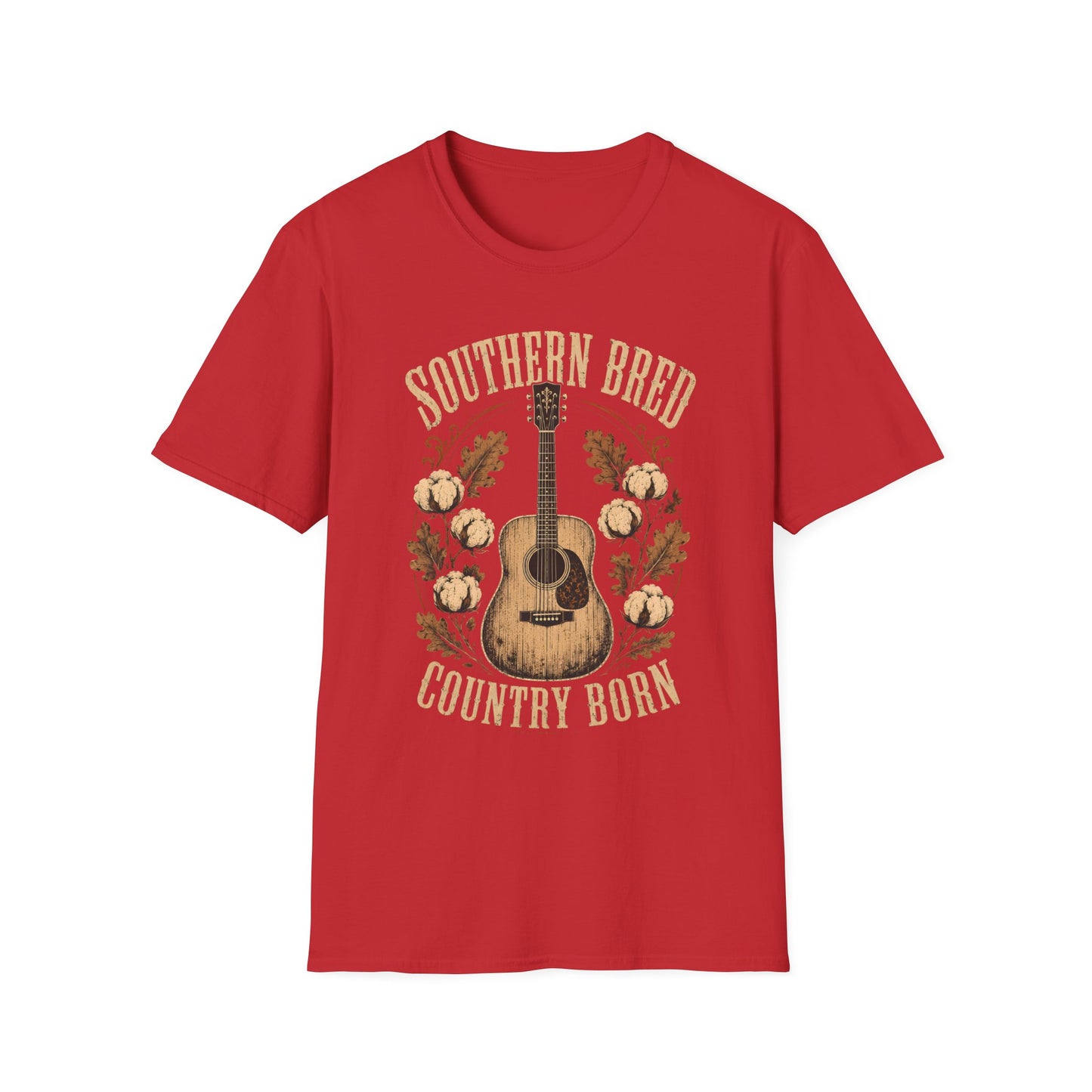 Southern Bred Country Born Vintage Guitar T-Shirt