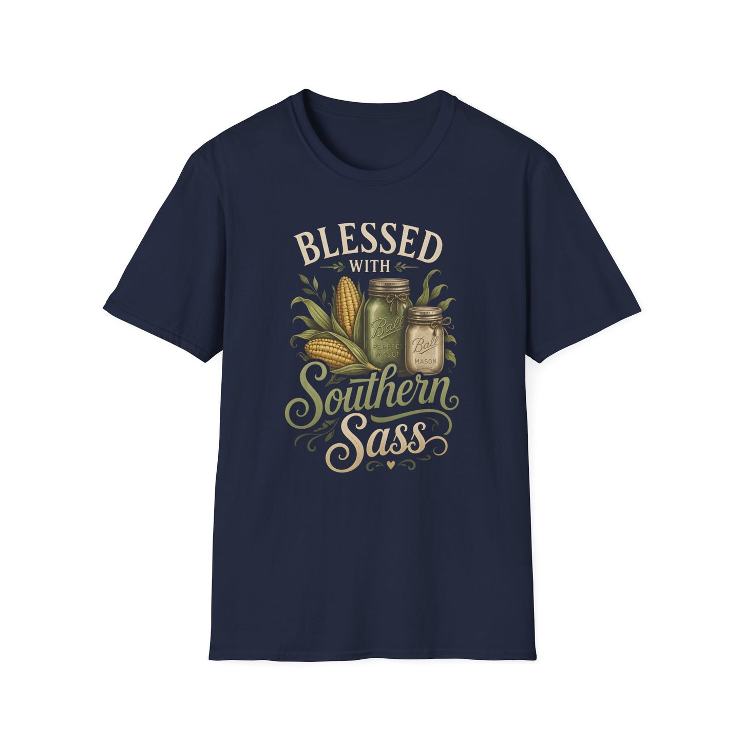 Blessed With Southern Sass Mason Jars Corn T-Shirt