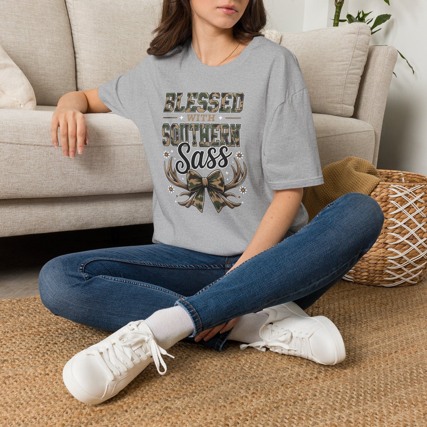 Blessed With Southern Sass Camouflage T-Shirt
