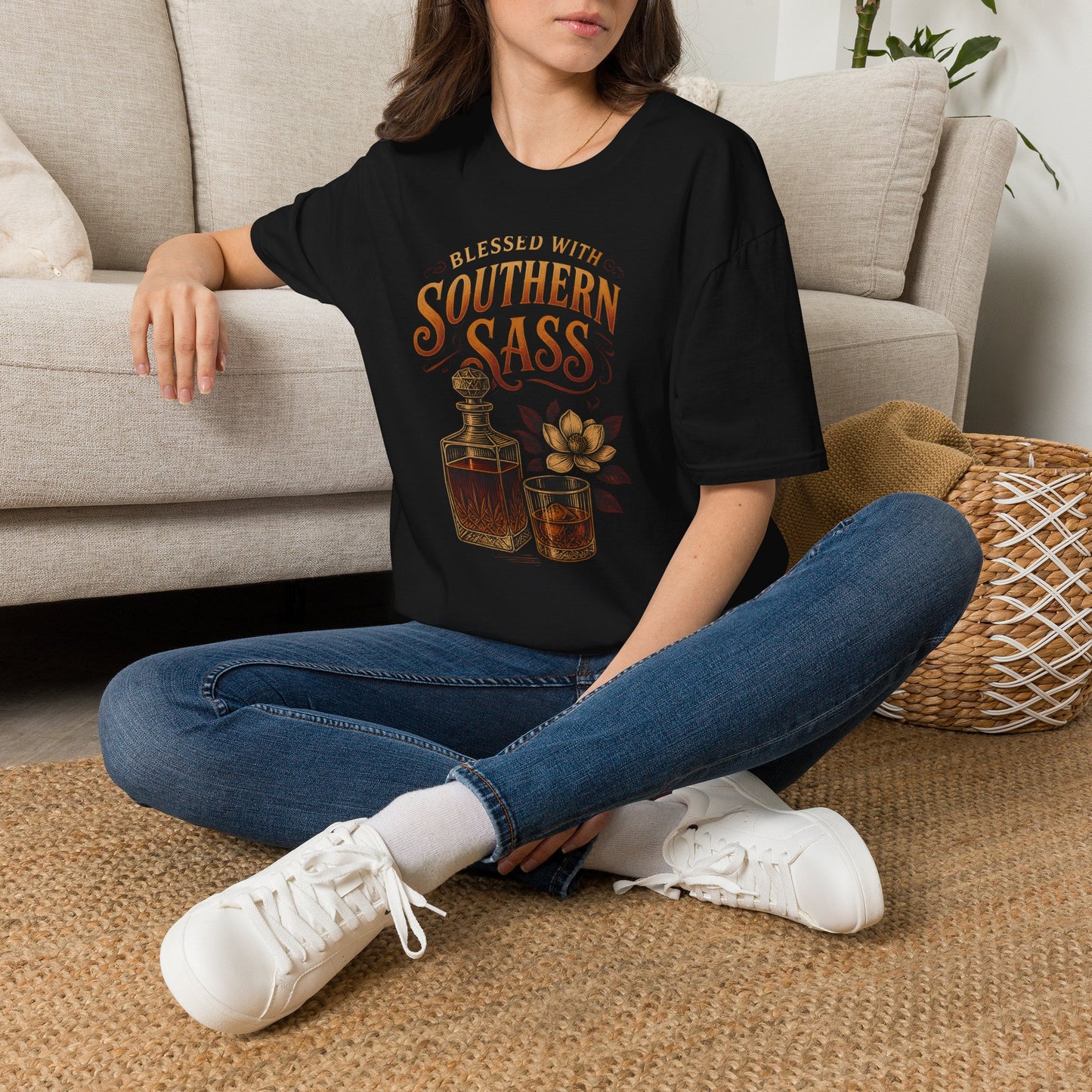 Blessed With Southern Sass Whiskey Vintage T-Shirt